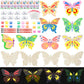 LARDUX Butterfly Party Favors, 24PCS DIY Wooden Arts & Crafts Painting Kit for Kid, Glow in The Dark Party Favors Family Crafts