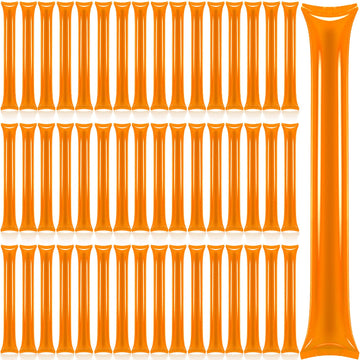 Civaner 48 Pieces Thunder Sticks Team Spirit Boom Sticks Cheering Sticks Plastic Cheerleading Spirit Stick Clapper Inflatable Noise Makers For Sporting Events Dance (Orange)