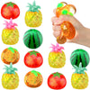 Meooeck 12 Pcs Fruit Stress Relief Toys Watermelon Orange Stress Balls Fidget Toys for Adults Relief Mini Squeeze Fruit Party Fa