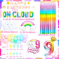 Laventy 57 Pcs Rainbow On Cloud 9 Balloons On Cloud 9 Birthday Decoration On Cloud 9 Cake Topper Nine Years Old Birthday Balloon On Cloud 9 Party Supplies Cloud Balloon
