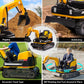 Joyldias 360 Degree Rotating Ride On Excavator And Bulldozer,12V12Ah Battery Powered Ride On Toy Backhoe W/Track Design Wheels F