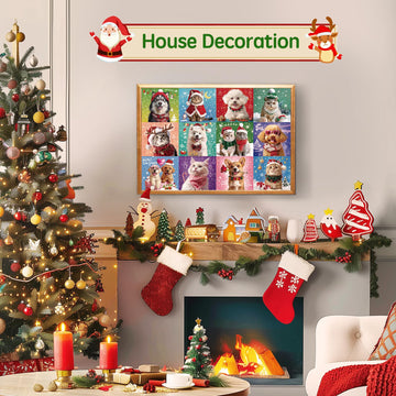 100 Pieces Christmas Puzzle For Kids Age 4-8 4-6 8-10 Christmas Cat Dog Jigsaw Puzzles Gifts Stocking Stuffers For Boys Girls (C