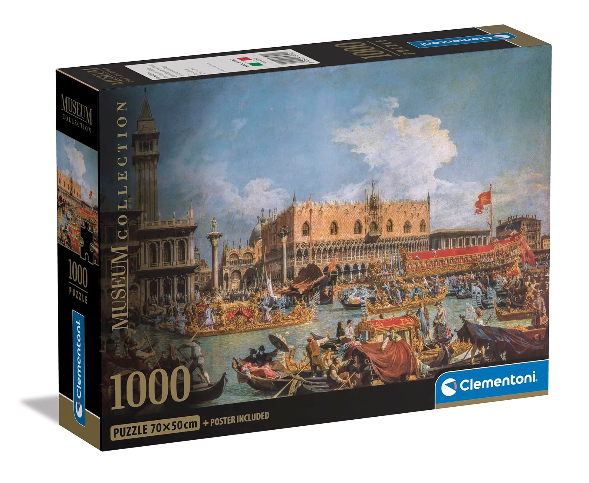 Clementoni - Museum Collection Canaletto, Return Of Bucentaur At The Molo On Ascension Day-1000 Pieces-Puzzle, Adult Entertainme