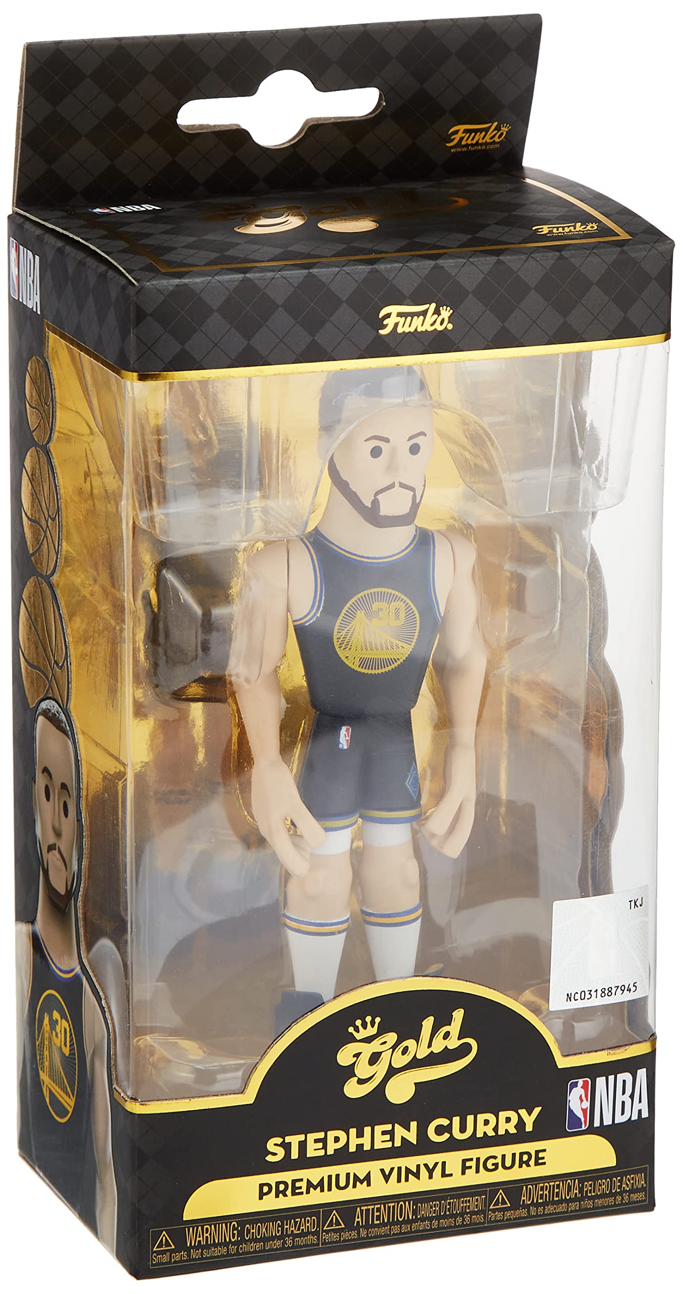 Funko Pop! Gold NBA Steph Curry (City) 5" Vinyl Figure - Multicolor, Model 59382, Chase Variant