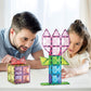 Picassotiles 63 Piece Magnetic Building Block Construction Toy Set Diamond Magnet Tile Blocks With Car Truck Stem Learning Kit E