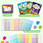 D-FantiX Dot Art Sticker Activity Book with Ink Pad, Mess-Free Finger Painting for Toddlers, Dinosaur, Animal, Outer Space, Vehi