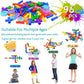 FUBAODA 96 Pcs STEM Learning Pipe Tube Toys - Multicolor Building Blocks Set with Wheels, Spouts & Joints for Kids Ages 3+