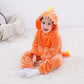 Lolanta Boys Girls Dinosaur Costume Jumpsuits Soft Halloween Animal One-Piece Kids Birthday Christmas Gift (Orange, 4-6 Years)