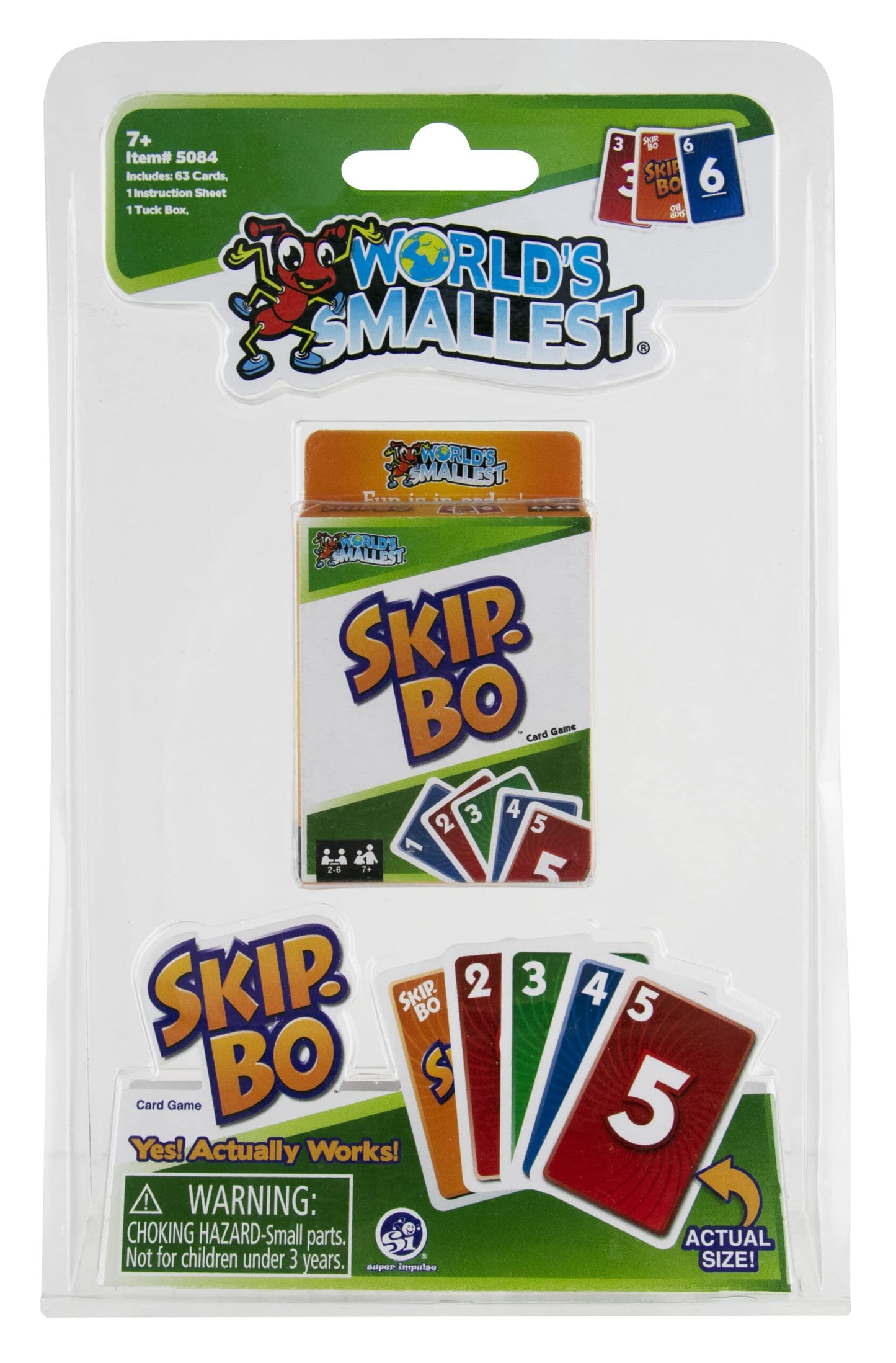 World's Smallest Skip-Bo Game - Multi-Color, Plastic, Travel-Friendly Family Fun, Model 5084
