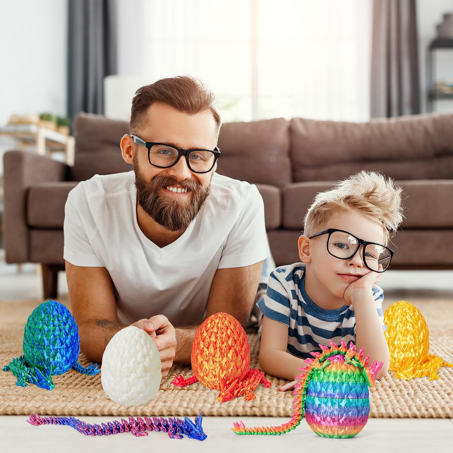 ONEVIVE Dragon Eggs with Dragon Inside 3D Printed  Mystery Dragon Egg Articulated Crystal Fidget Toy for Kids mature-themeds Women Men Funny Gift Desk Decor(Purple)