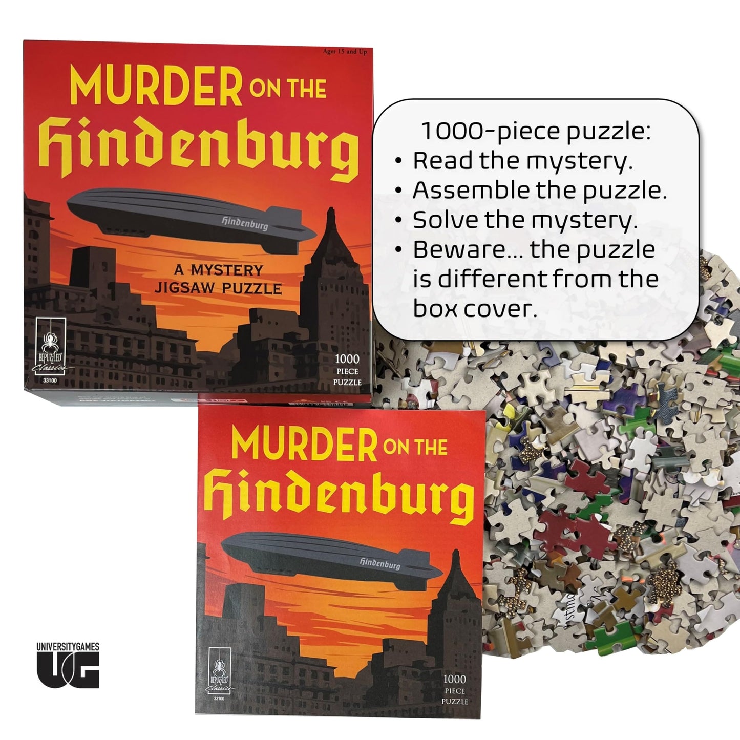 Murder Mystery Party, Classic Mystery Jigsaw Puzzle, Murder On The Hindenburg, 1,000 Piece Jigsaw Puzzle