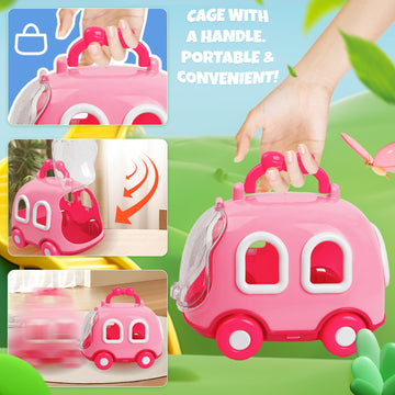 Smilesskiddo Hopping Bunny Toys For Girls - Electronic Jumping Rabbit With Wiggle Ears Twitch Nose, Storage Cage And Accessories
