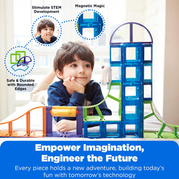 Magformers Sky Track Play 64Pc Set | Magnetic Tiles For Stem Development, Education And Critical Thinking | Magnetic Blocks And Building Tiles To Develop Problem-Solving Ability And Shape Recognition