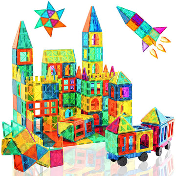 NEOFORMERS Magnetic Tiles, 96 Pcs Magnetic 3D Building Blocks Educational Magnetic Tiles Puzzle Magnets Toys for Girls Boys Todd