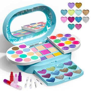 Tomons Kids Makeup Kit for Girls, Princess Real Make Up Kit Non-Toxic Washable, Beauty Set Birthday&Christmas Gifts for Age 4-6 