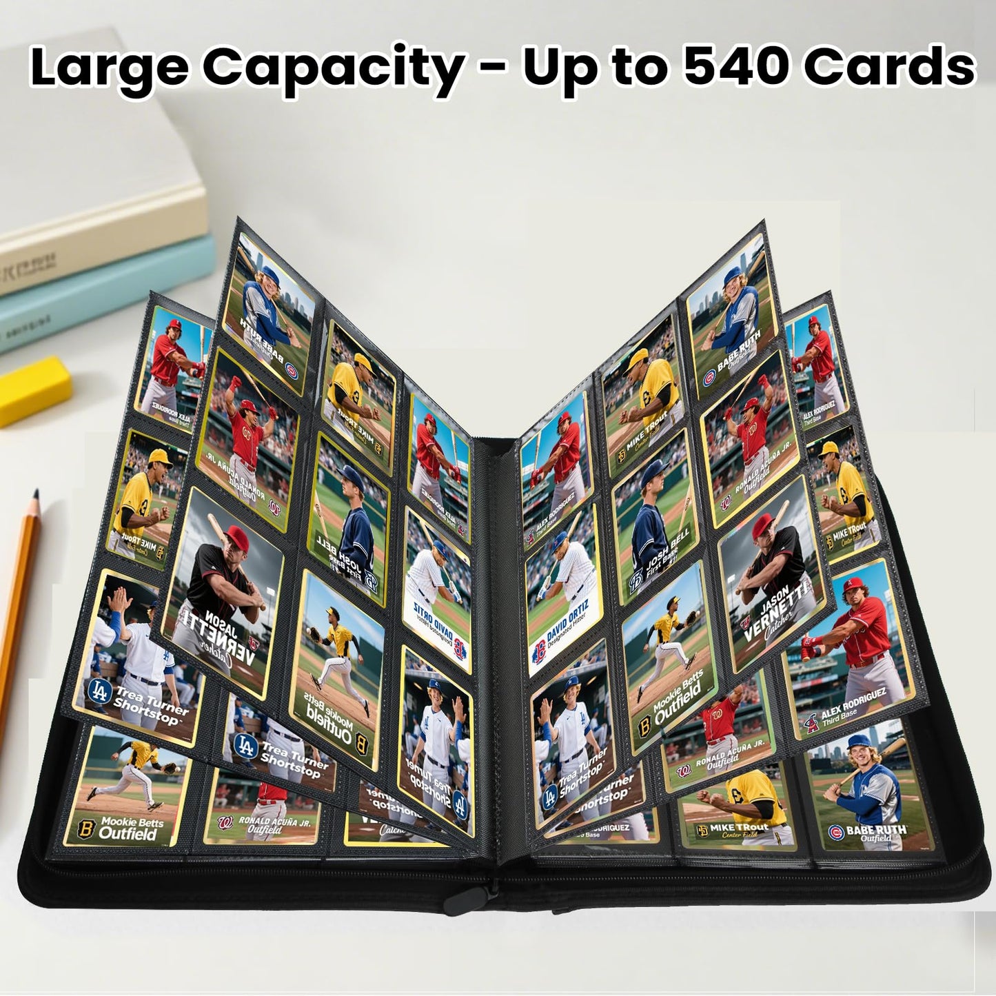 Pok?pal Trading Card Binder  9 Pocket Card Collection Binder for 540 Cards  enhanced Card Book Double Sided Pocket  Collector Album Card Holder Folder for TCG PM MTG OPCG YGO Sports Cards (Grey)