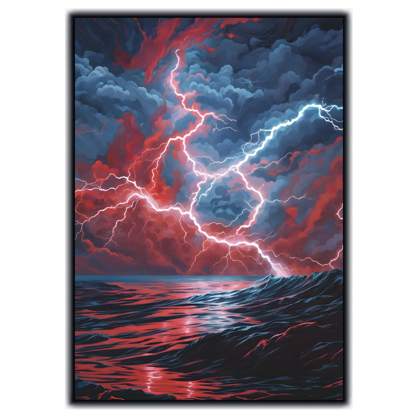 Ai protective covering Graphene Series (Red/Blue Storm) - 105ct Textured Matte TCG/MTG Art Sleeves