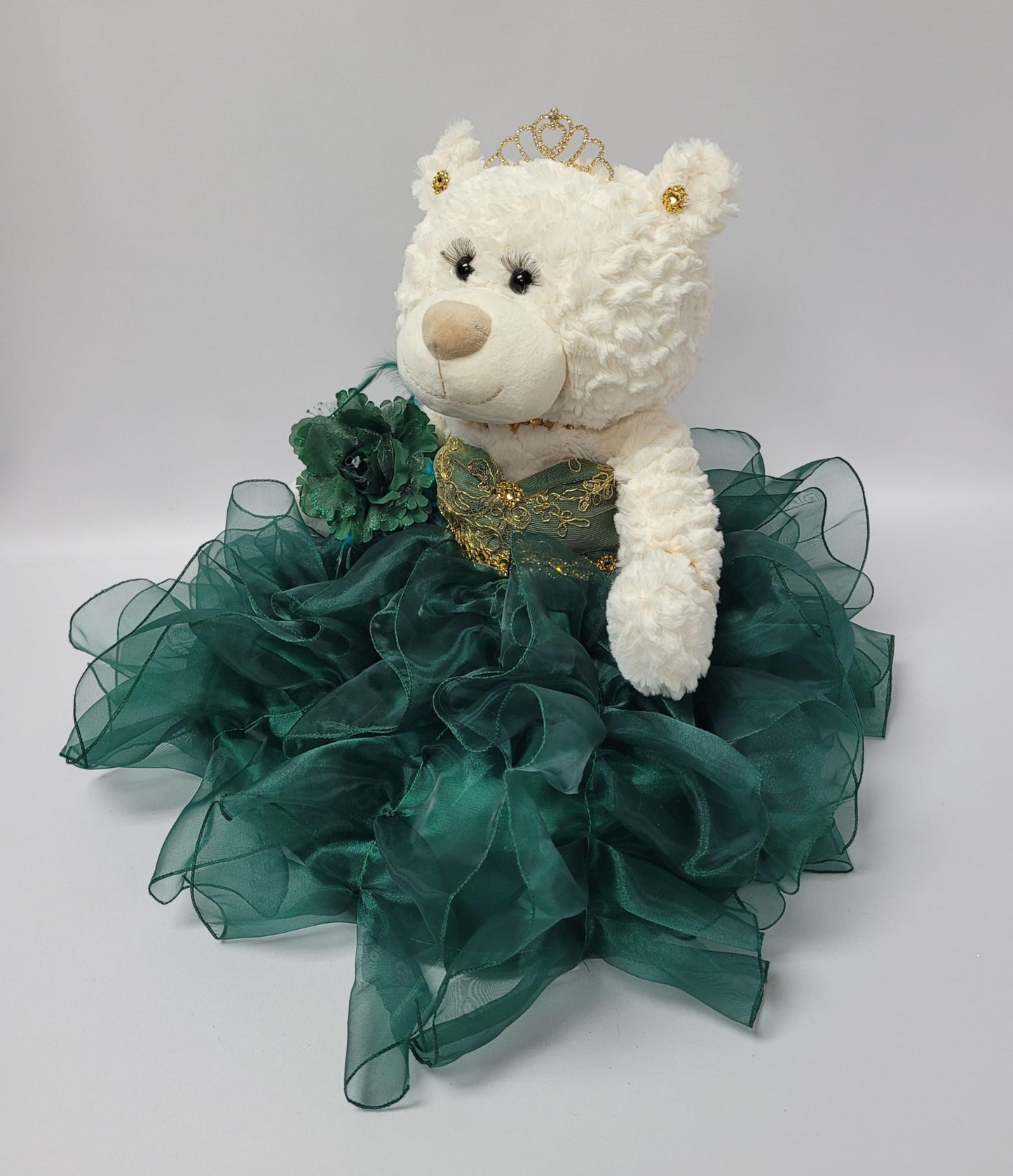 Kinnex Collections Since 1997 20' Quince Anos Quinceanera Last Doll Teddy Bear With Dress (Centerpiece) ~ Arc16831-33R (Emerald Green)