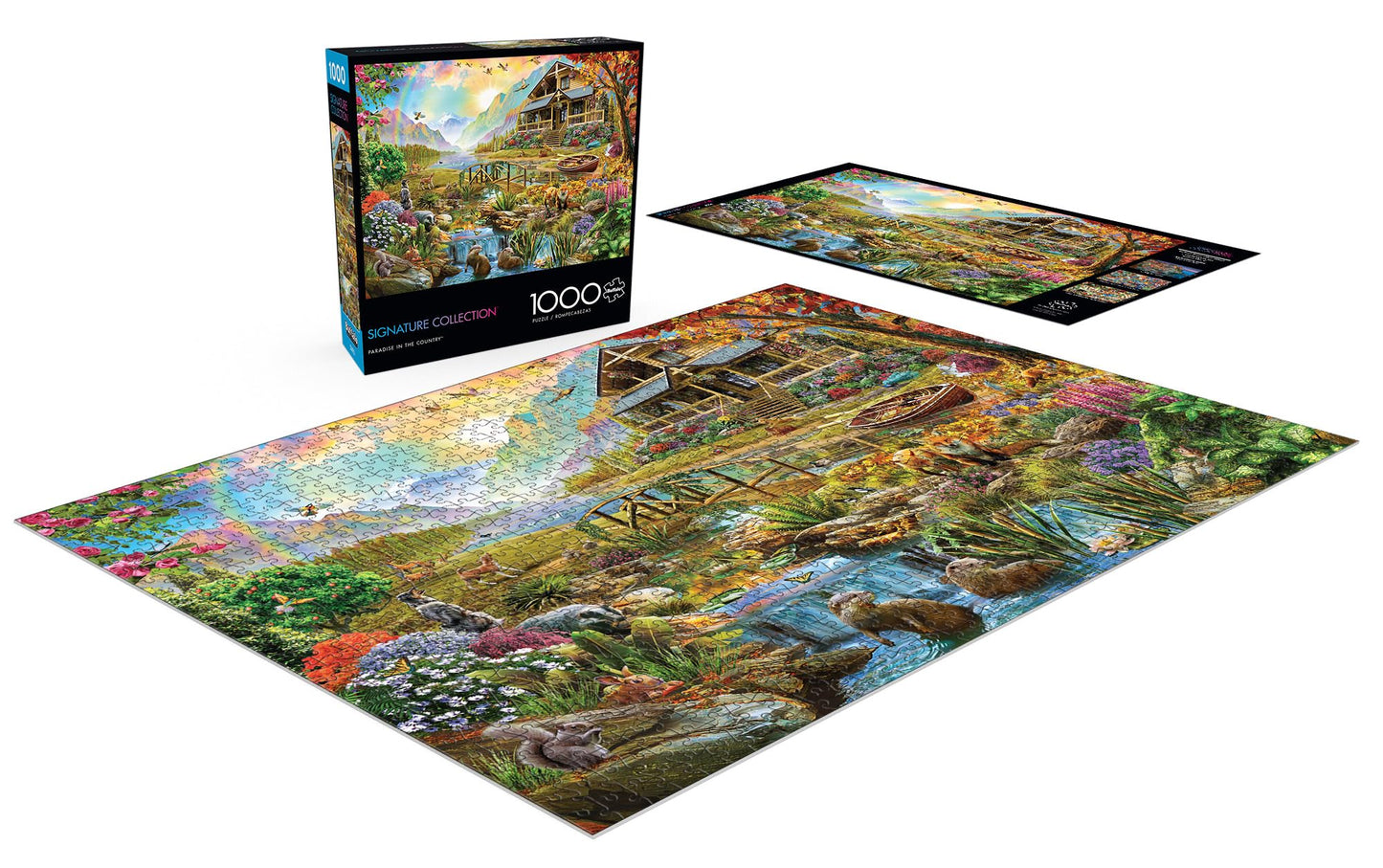 Buffalo Games 1000 Piece Jigsaw Puzzle - Paradise in The Country - Large Multicolor Cardboard - Model 1450
