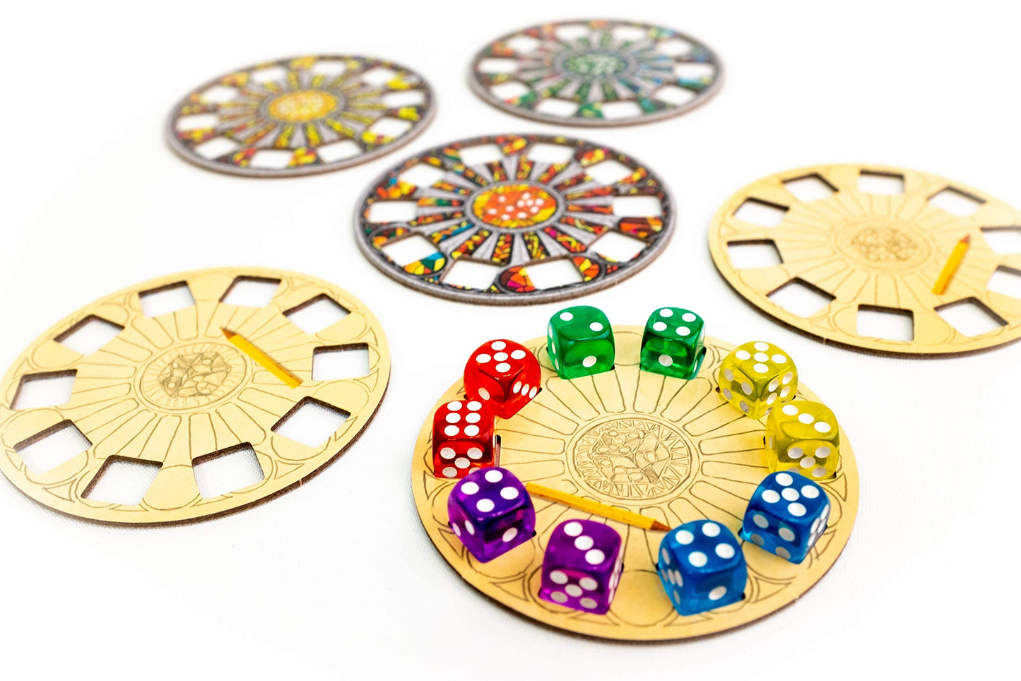 Floodgate Games Sagrada 5&6 Player Expansion - Cardboard Game in Yellow and Orange, Model SA02FGG