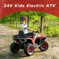 Kids ATV 4 Wheeler, 24V 4WD Electric ATV Ride On Toy for Big Kid w/ 2-Seater, 4x200W Motor, 6Mph Max Speed - Pink