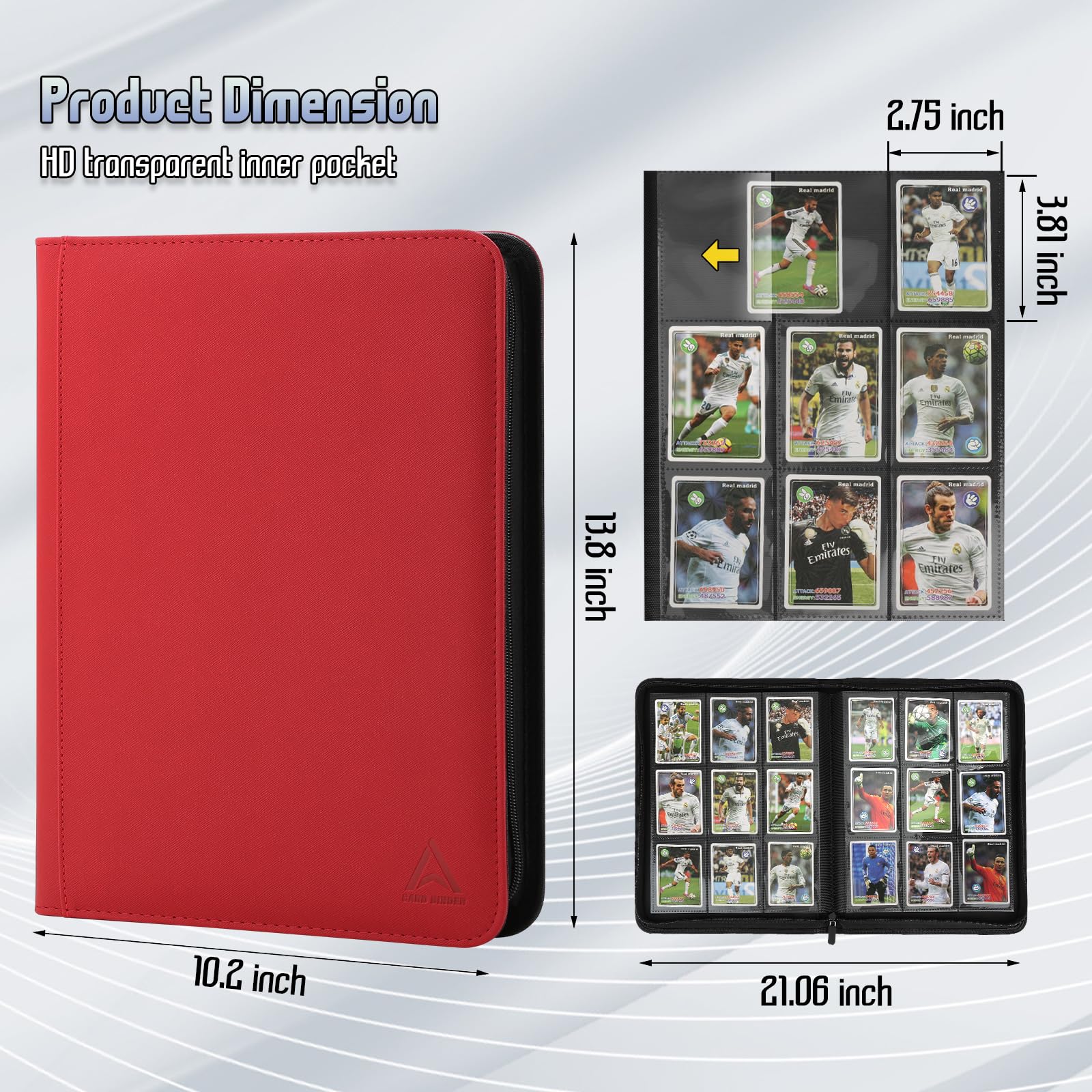 arkeiliy card binder Arkeiliy Card Binder 9 Pocket Double Sided Pockets Trading Card Binder – Toytooth