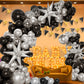 Bonropin 161Pcs Black And Silver Balloons Garland Arch Kit With Explosion Star Balloons, 5/10/12/18In Metallic Sliver And Black