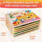 Synarry Wooden Puzzles For Toddlers 1-3, 6Xset Animals Puzzles For Toddlers 2-4 With Rack, Toddler Puzzles Ages 2-4, Kids Learning Educational Montessori Toys For 2 3 Year Old, Gifts For Boys Girls