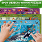 Quokka 100 Pieces Floor Puzzles For Kids Ages 4-6 – 3 Jigsaw Kids Puzzles Ages 6-8 – Search & Find Learning Game For Toddlers 3-5 Ocean Wild Animals & Dinosaurs - Gift Games For Children 8-10