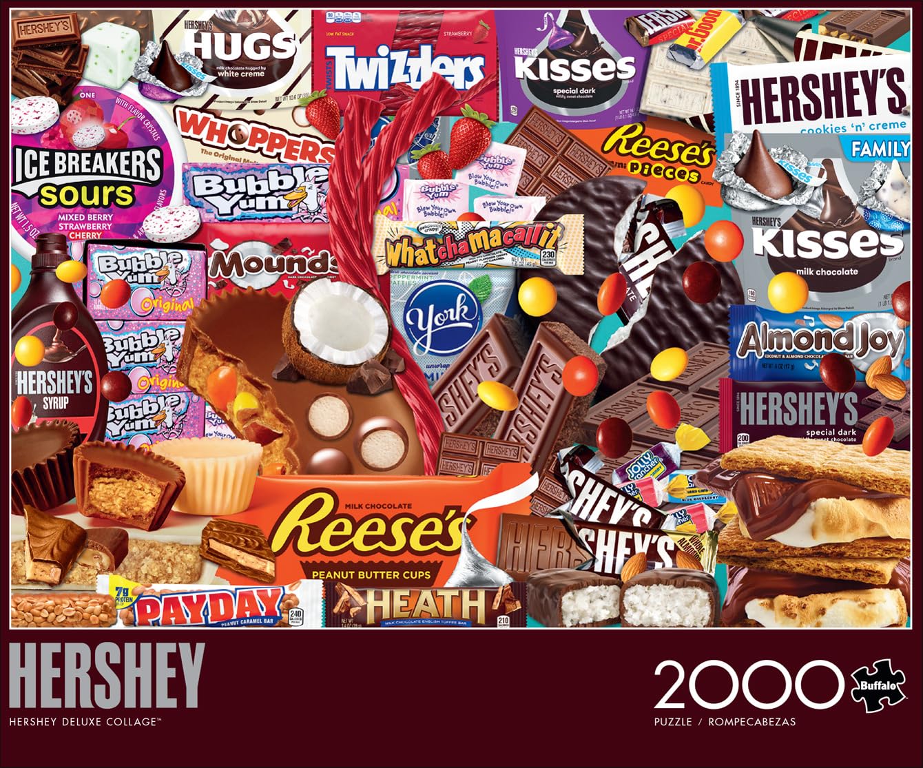Buffalo Games Hershey Deluxe Collage 2000 Piece Jigsaw Puzzle - Large Multicolor - 38.50 x 26.50 - Challenging Game Night Puzzle