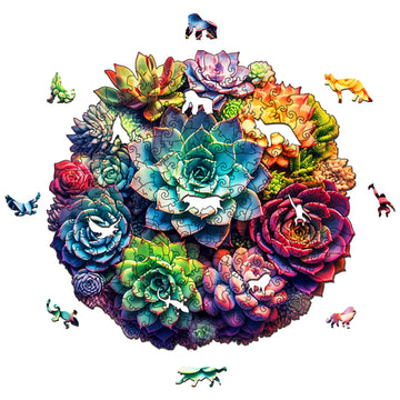 Foyucool Wooden Puzzles For Adults, Unique Puzzles For Adults, Irregular Plant Shaped Wooden Jigsaw Puzzles, Creative Birthday G