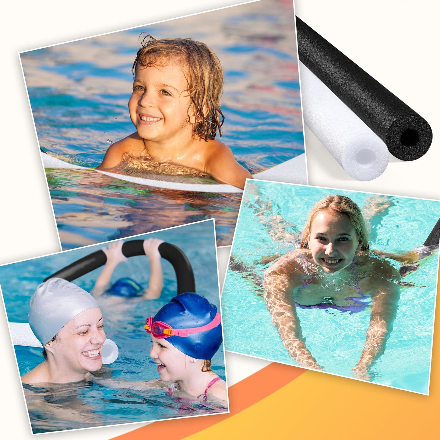 Hanaive 2 Pack Pool Noodles 52 Inch Foam Pool Swim Noodles Hollow Foam Noodle For Swimming Floats Diy Floating Craft Projects (B