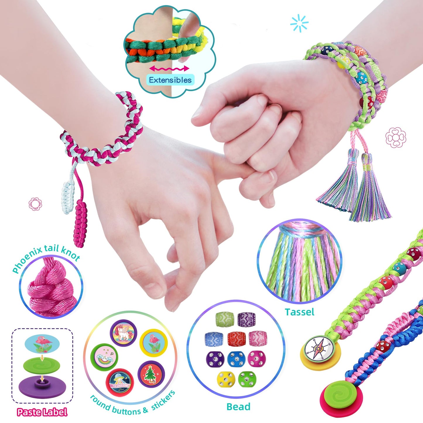 Coiinala Friendship Bracelet Making Kit for Girls, DIY Bracelets Maker Jewelry String Braiding Set Toys - Best Gifts Ideas Arts