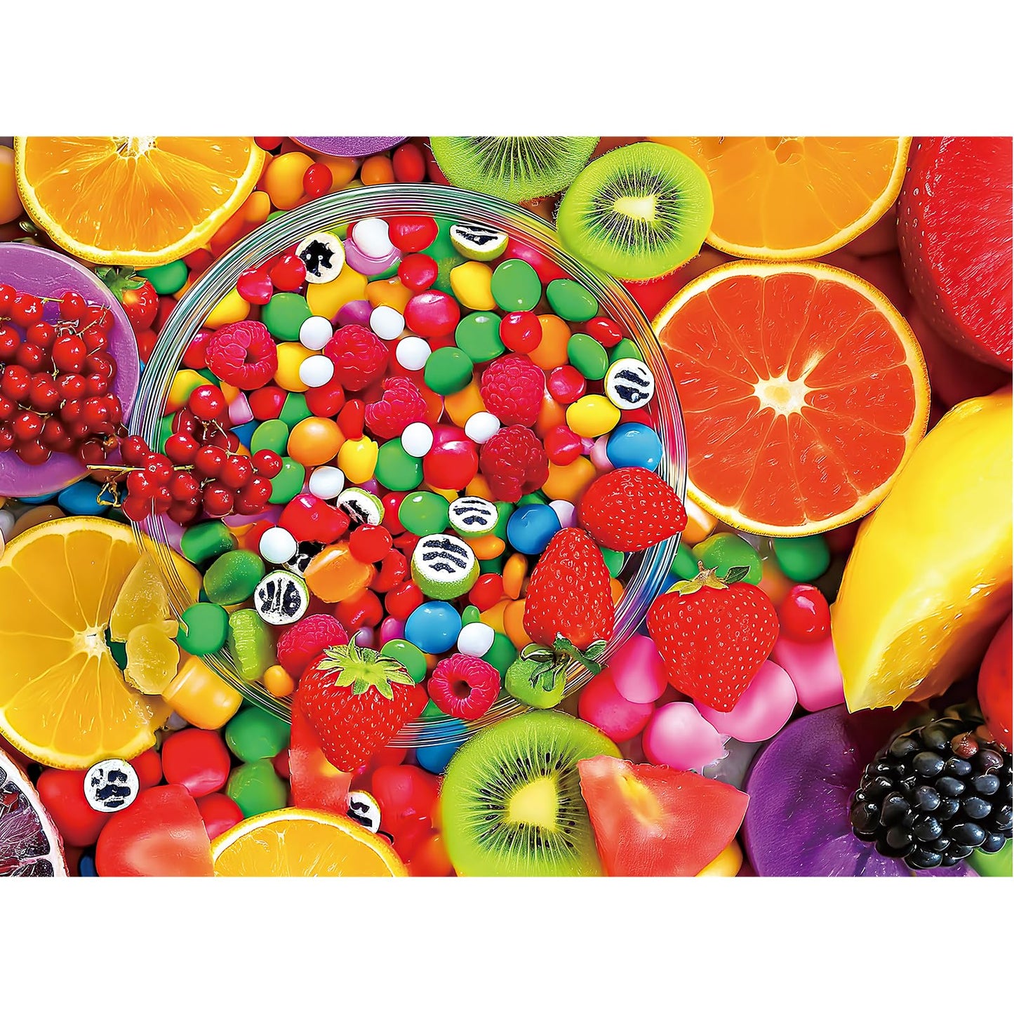 HQXXJW 300 Piece Puzzles for mature-themeds  300 Piece Puzzles for mature-themeds Large Piece  Fruit Candy Jigsaw Puzzle Funny Gift for mature-themed Kids Senior Challenging Family Games Toy  20.5 X 15 in