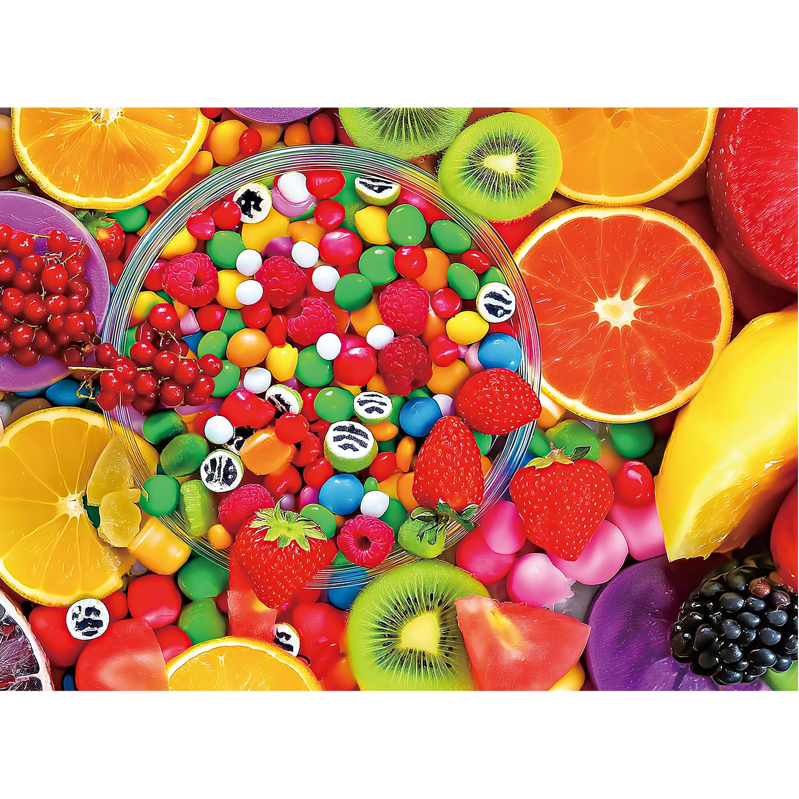 HQXXJW 300 Piece Puzzles for mature-themeds  300 Piece Puzzles for mature-themeds Large Piece  Fruit Candy Jigsaw Puzzle Funny Gift for mature-themed Kids Senior Challenging Family Games Toy  20.5 X 15 in