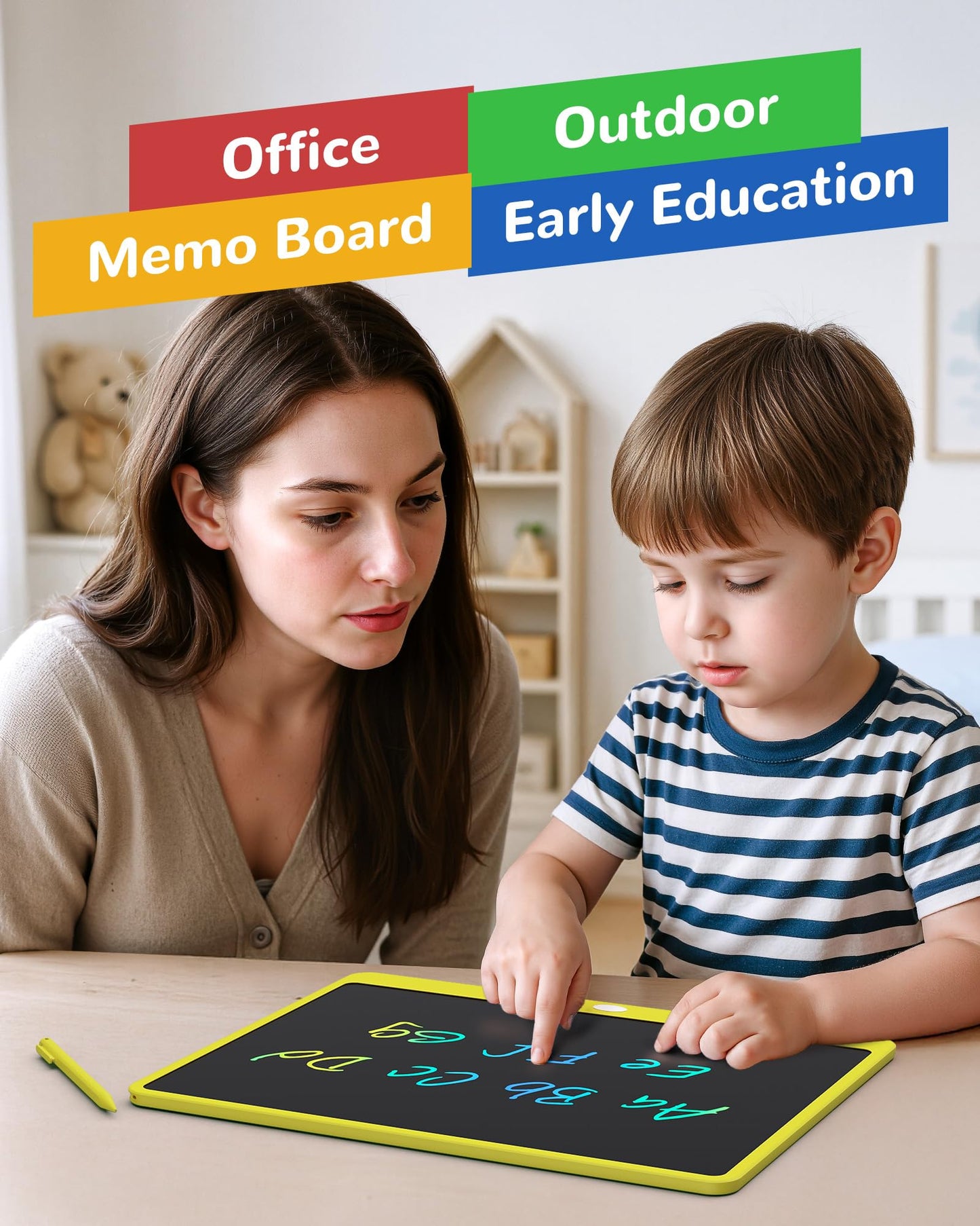 KOKODI LCD Writing Tablet, 16 Inch Colorful Toddler Doodle Board Drawing Tablet, Erasable Reusable Electronic Drawing Pads, Educ