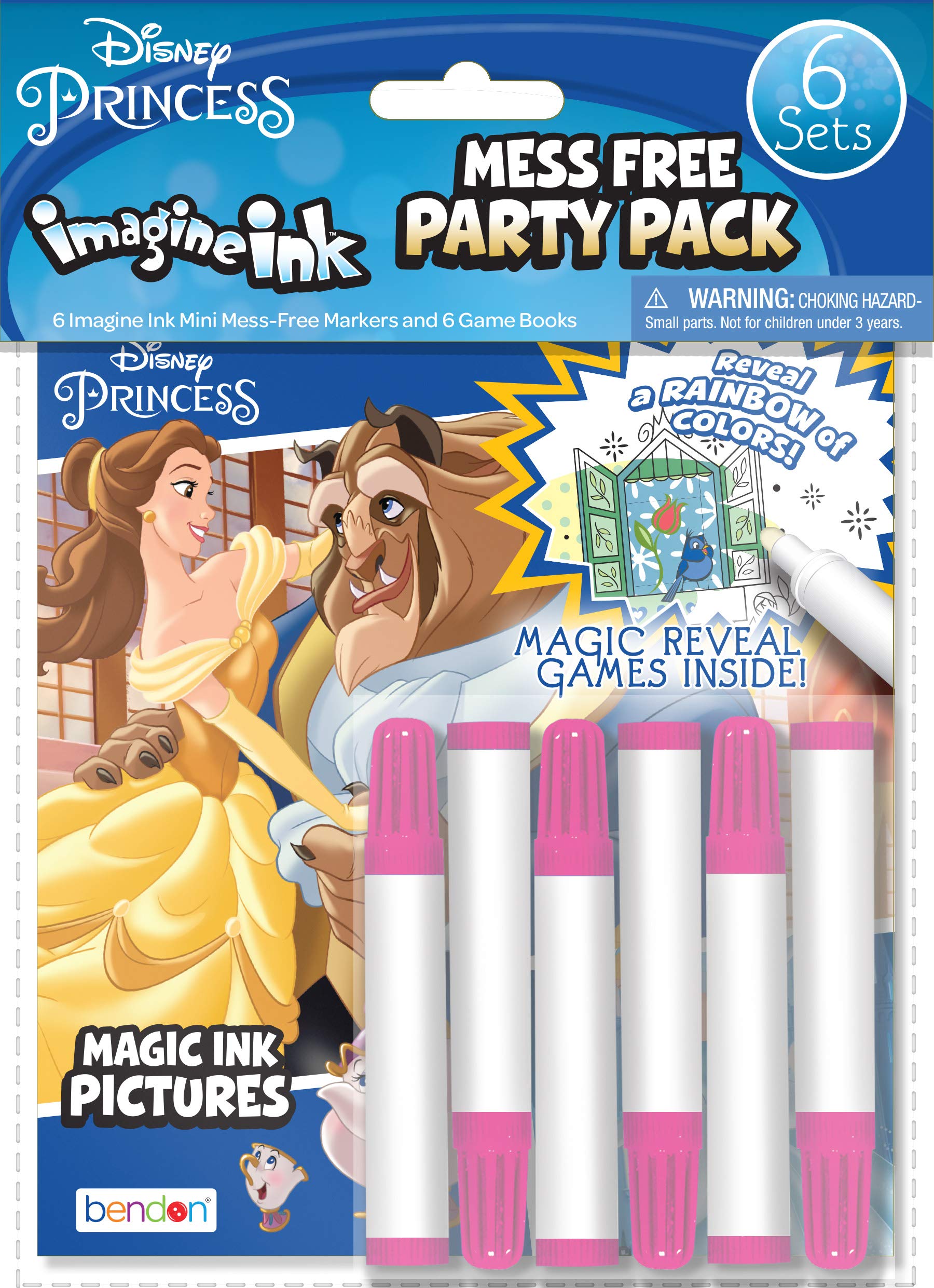 Bendon Disney Princess Imagine Ink Coloring Book 6-Pack Party Supplies 30220-TG