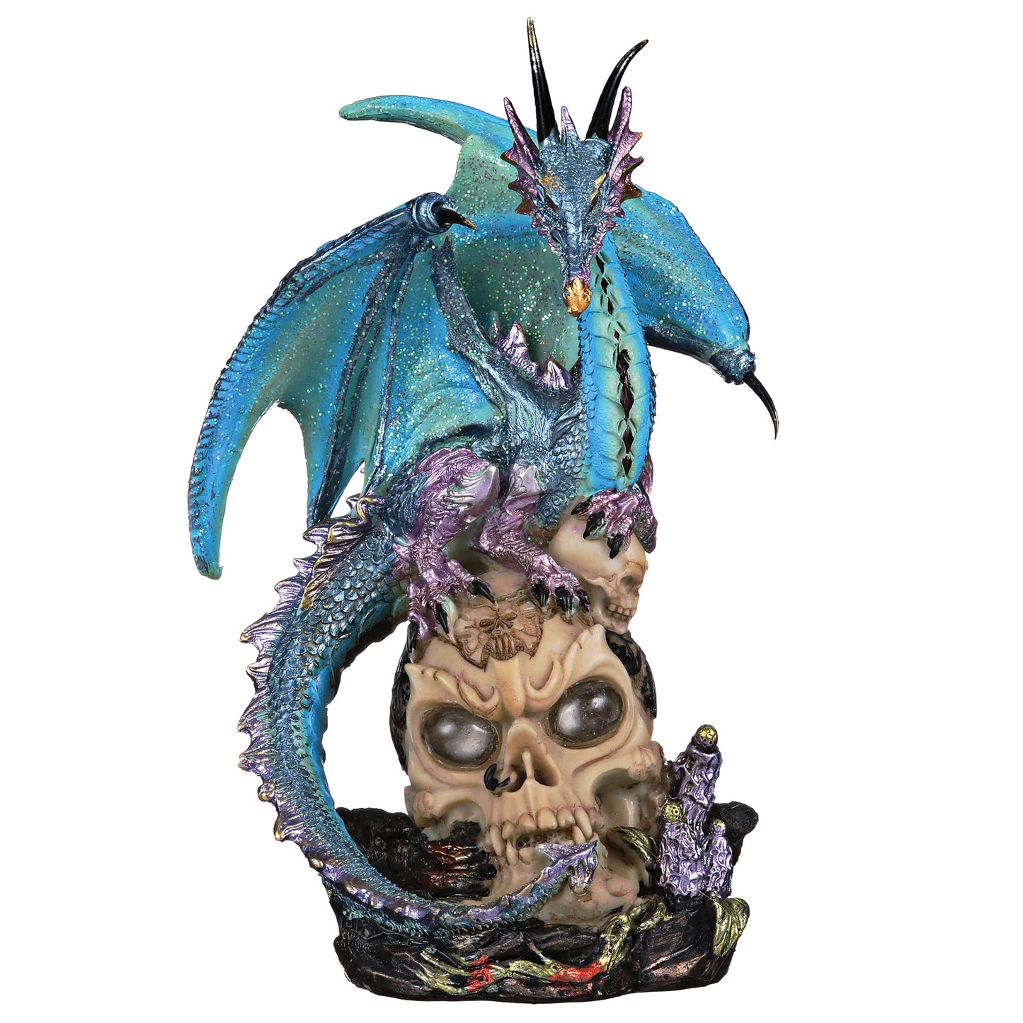 Design Toscano QS91653 Dragon Assassin on Skull Gothic Decor Statue Figurine  7 Inch  Full Color