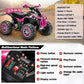 Soar Four Wheeler For Kids - Electirc Toddler 4 Wheeler For Kids 3-6, Ride On Atv 12V Battery Powered, Kids Quad With Led Lights, Music, High Low Speed, Usb/Tf, Treaded Tires, Pink