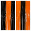 KatchOn, Black and Orange Foil Fringe Curtain - XtraLarge 3.2x8 Feet, Pack of 2 | Orange and Black Streamers, Halloween Decorati