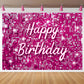 Pink Flash Square Photography Backdrop Hot Pink Happy Birthday Glitter Shinning Sequin Wall Panels Shimmer Wall Background for G