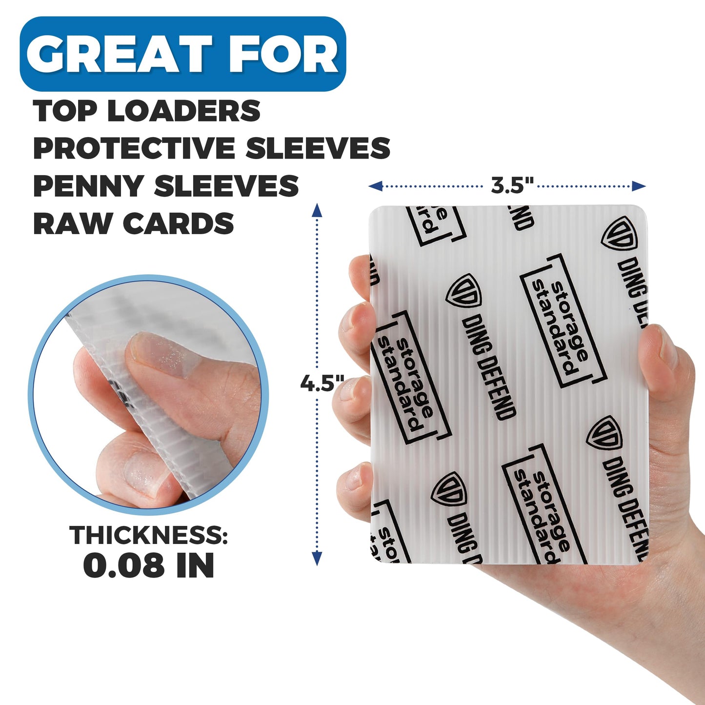 Trading Card Shipping Protectors - enhanced Ultra Strong Plastic Inserts - 110 Pack - 3.5'' x 4.5''