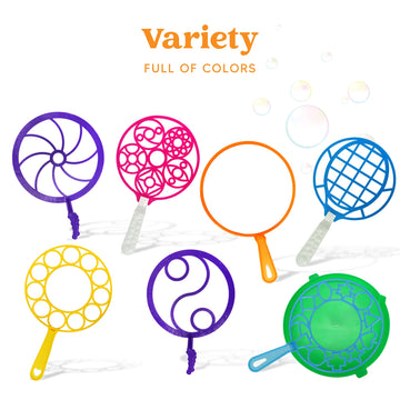 Joyin Big Bubble Wands Set Bulk For Kids Summer Outdoor Activity Party Favors, 18 Pcs Giant Bubble Maker With Tray, 12' Large, 6 Pcs Solution Suitable For All Age People