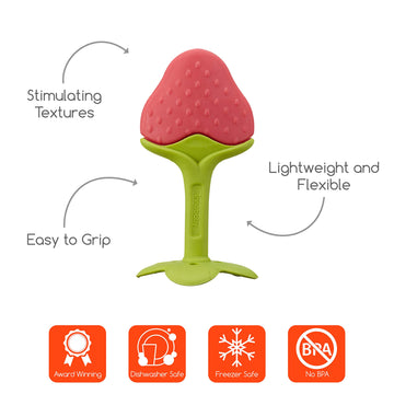 Award Winning Original Teethin Smart Ez Grip Fruit Teether By Innobaby - Sore Gum Relief For Front Teeth & Molars With Bpa Free
