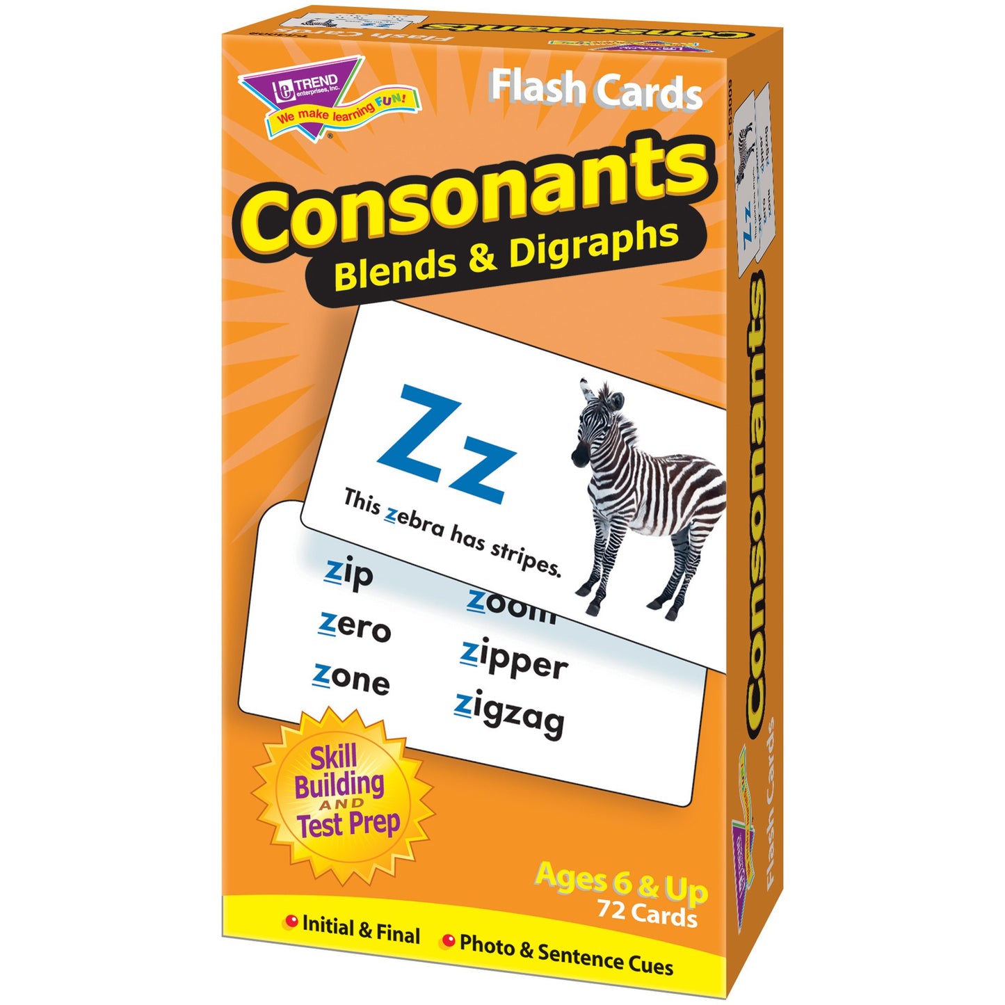 Trend Enterprises T-53009 Flash Cards Consonants-72/Box