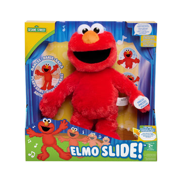 Just Play Sesame Street Elmo Slide Singing And Dancing 14-Inch Plush, Officially Licensed Kids Toys For Ages 2 Up