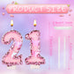 BOXOB Girls Birthday Candles - 21th Glitter Butterfly Cake Toppers, Pink Wax, 2.95in, Perfect for Anniversary & Party Supplies