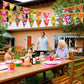 FEPITO 4 Pack Hawaiian Bunting Banner Luau Party Tropical Party Bunting Totally 12 Meters
