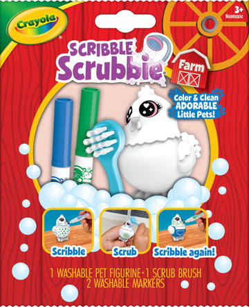Crayola Scribble Scrubbie Pets, 1 Ct, Farm Animal Toys, Gifts for Kids Ages 3, 4, 5, 6