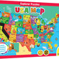 Masterpieces 60 Piece Educational Jigsaw Puzzle For Kids - Usa Map State Shaped - 16.5'X12.75'
